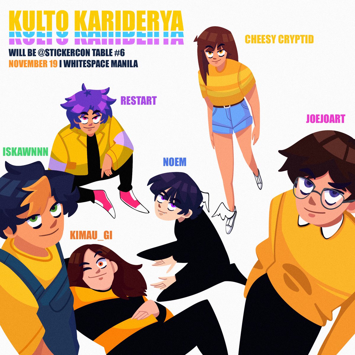 Tune In. Turn On. Drop Out.

Catch Kulto Karinderya at @StickerConMNL 

Nov 19 at Whitespace Manila Table #6 

@cheesy_cryptid @iskawnnn @kimau_gi @JoeJoArt @/noem