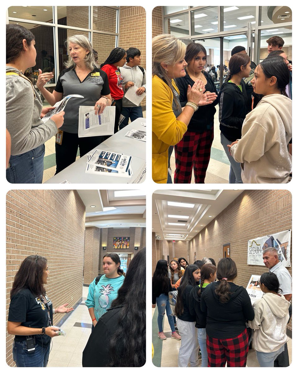 SeguinHSTx's tweet photo. Weβre thankful for the time that we spent meeting and connecting with Barnes MS 8th graders & AVID students . Scholars learned about ECHS, P-TECH, & AVID in preparation for 9th grade transition and post-secondary readiness. #FutureFreshmen @alvargasCCMR @SeguinCTE @JimBarnesMS https://t.co/TyiKzBMla0
