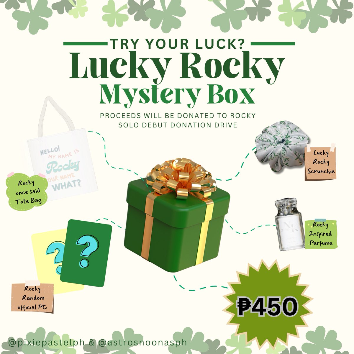 pixiepastelph's tweet photo. Get lucky and ready for Rocky's upcoming solo debut. 🍀

Score these fantastic #ROCKY inspired merch while also supporting Rocky's much awaited solo. 💜🎁

Proceeds will be donated to @arohasphere for Rocky's digital.

See form for more details

https://t.co/UZXiGKxzZr https://t.co/AsFQyrRBAH