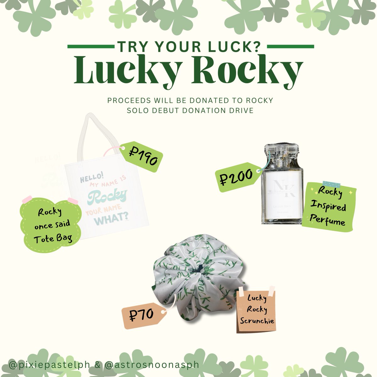 pixiepastelph's tweet photo. Get lucky and ready for Rocky's upcoming solo debut. 🍀

Score these fantastic #ROCKY inspired merch while also supporting Rocky's much awaited solo. 💜🎁

Proceeds will be donated to @arohasphere for Rocky's digital.

See form for more details

https://t.co/UZXiGKxzZr https://t.co/AsFQyrRBAH