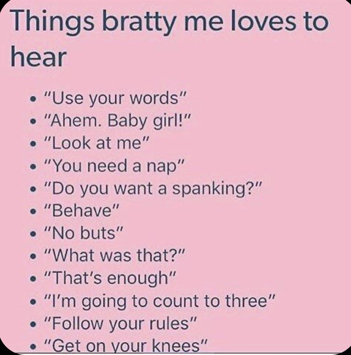 UsemePlease57's tweet photo. :3

#daddy #brat #ddlg #dom #sub #oldermen #daddyissues #agegap #ageplay #littlegirl #whore #noncon #rapekink #traumakink #sizekink #hardkinks #softkinks https://t.co/kL4Ssmr4JS
