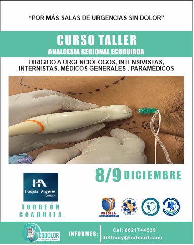 drmoromorales's tweet photo. Px con dolor crónico agudizado sec a traumatismo se realiza bloqueo analgésico supra escapular ENA 9/10 inicial 1/10 posterior al bloqueo,  próximo curso taller Hospital Ángeles Torreon 8 y 9 diciembre POR MÁS SALAS DE URGENCIAS SIN DOLOR/ECODOLOR EMERGENCY ROOM https://t.co/OLGQn14xFb