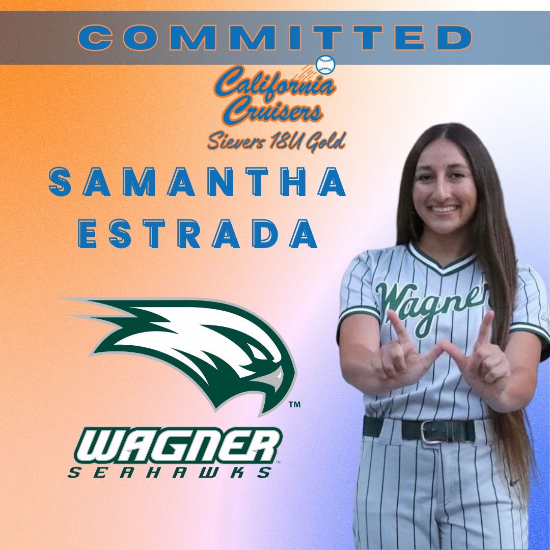 Congratulations @SamEstrada2024 on your commitment to play Division 1 softball @WagnerSoftball! We are so happy for you! #californiacruisers #calcruisers 💙🧡