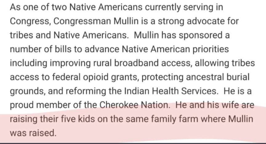 FrancesMFDanger's tweet photo. Tsalagi Markwayne Mullin referred to Indian Removal as a "volunteer walk". Tried to backtrack, said his family voluntarily relocated.

Except in a previous press release that was modified to remove the reference he said they walked The Trail of Tears.

He denies his own history. https://t.co/4PxNbIt7cz