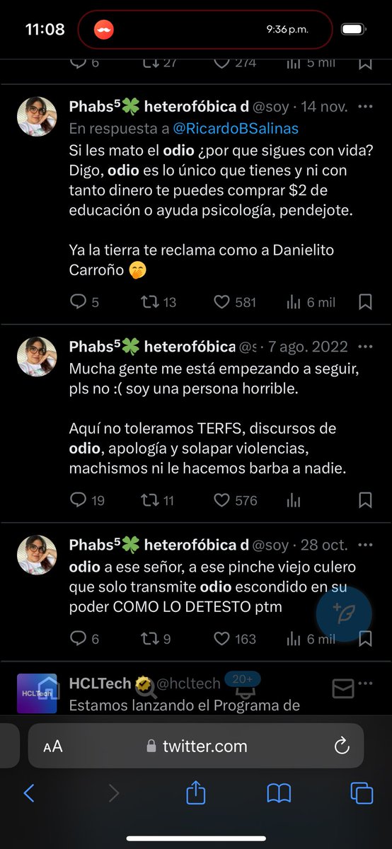 Quiero hacer responsable de lo que me pase a <a href="/soyPhabs/">phabs⁵🍀 hyeseong gf 💖</a> una persona que claramente padece de sus facultades y que ha dejado en claro CON UN DISCURSO DE ODIO que cuando me pase algo “las risas no faltarán”.
Como pueden notar es una mujer peligrosa que se dedica a fomentar el acoso,