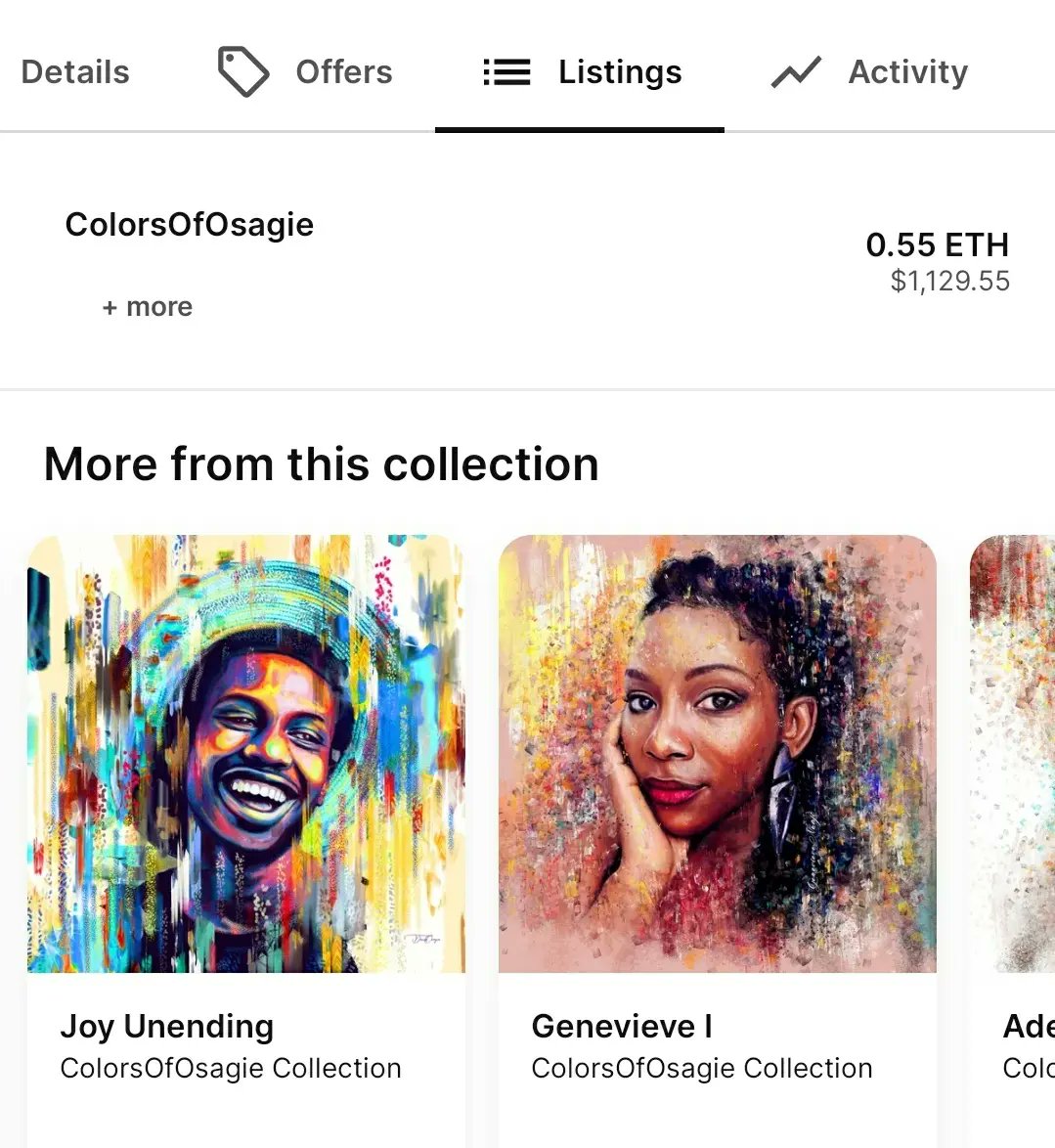 davidosagie's tweet photo. I have just listed 3 of my NFT Collections on OpenSea. 0.55ETH Floor Price.

#NFTs 
#NFTartist
#nftart https://t.co/CHUYBLJK0H