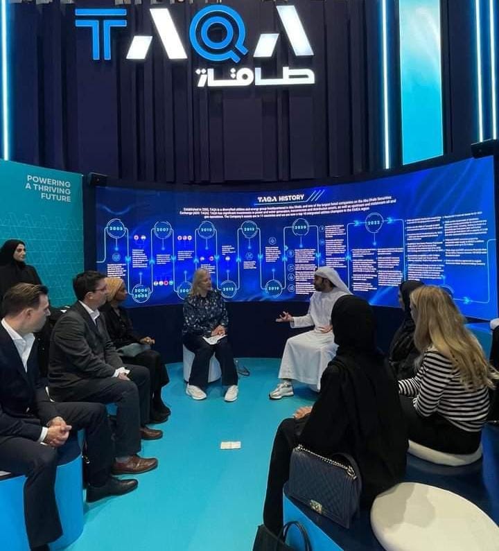 Manhatuae's tweet photo. Dr. #SaeedAlhassan, founder of Manhat, engaged in a dynamic fireside chat at the @TAQAGroup stand during the @WETEXDubai —the Region’s largest sustainability and clean energy technology exhibition.

#manhat #taqa #water #innovation #sustainablesolutions #cop28 https://t.co/2pK9cJEaGu