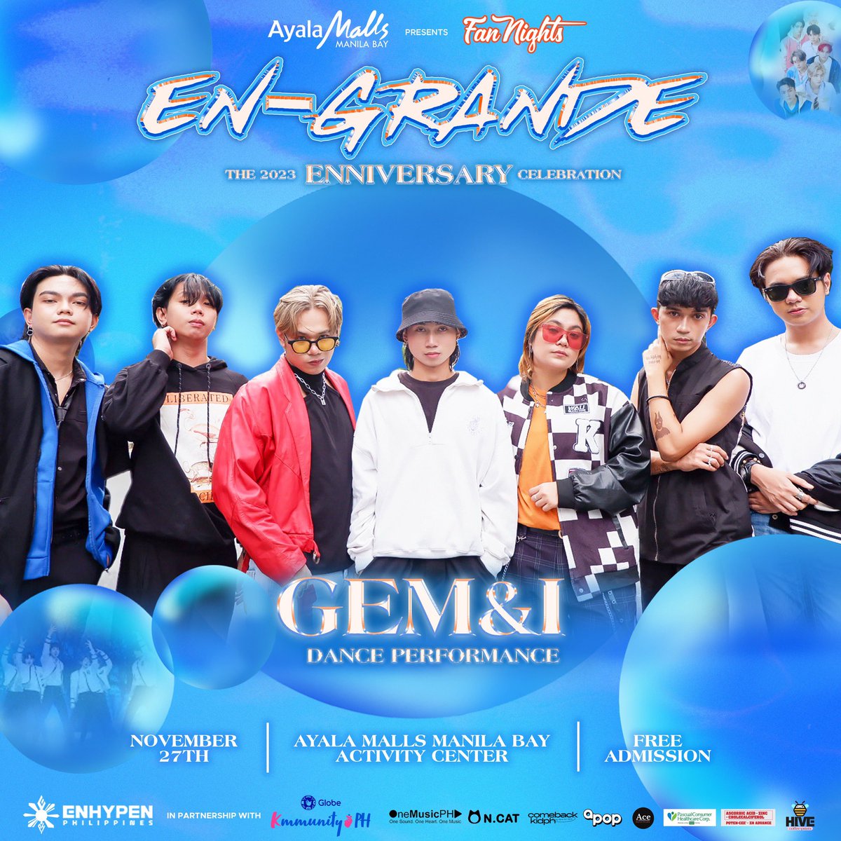 A group of multi-talented people are joining the grand celebration at “EN-GRANDE: The 2023 ENNIVERSARY Celebration” this Nov. 27! Witness <a href="/GMNI_OfficialPH/">GEM&I</a>’s performance at Ayala Malls Manila Bay! 🔥💙

Register now via Ayala Malls ZING! App!

#EN_GRANDE2023 #2023ENNIVERSARY
