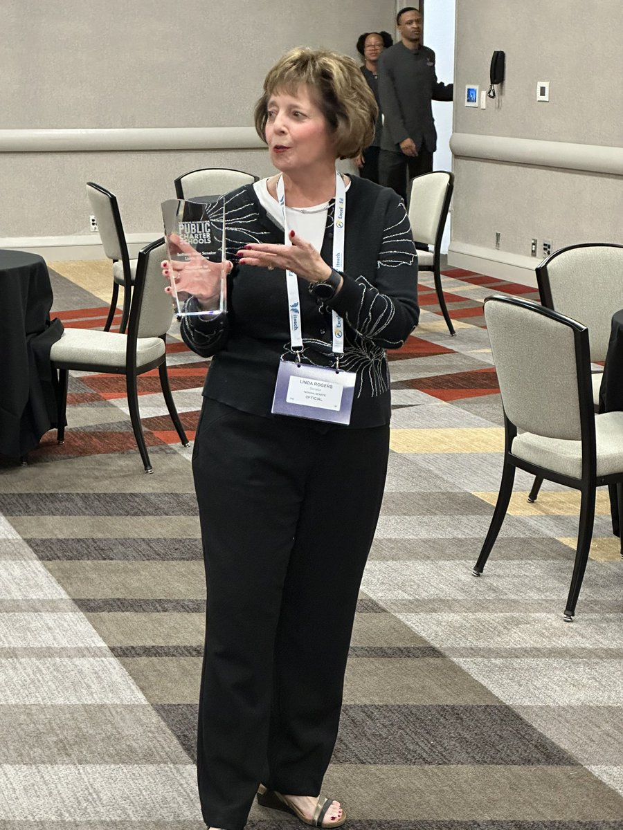 I’ve grown to admire Senator Linda Rogers for her unwavering integrity & pursuit of bold solutions.

That’s why I was thrilled for her to receive an award from @charteralliance at the @ExcelinEd summit in recognition of her courageous leadership.

CC: @INCharterNet @Ninacharters