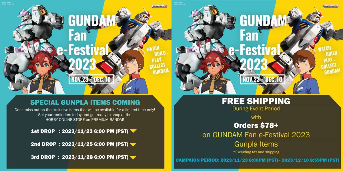 JosephH32149678's tweet image. #gunpla #gundam #pbandai #gbase 
Looks like the GUNDAM Fan e-Festival 2023/us pbandai gbase tour is gonna have some interesting listings