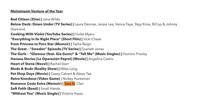 I AM SCREAMING AND CRYING!!!  MY BOOK IS UP FOR AN @AVNMediaNetwork AWARD!  AVN acknowledged my brain