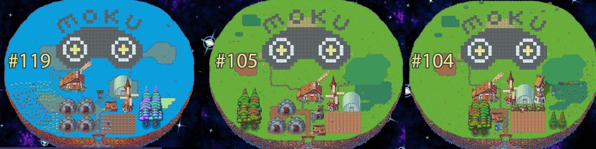 Hantao's tweet photo. Have you visited @Moku_HQ land on @pixels_online yet? #119, #105, #104

Giving out some stuff this week to those that farm with us, comment a picture below👇 https://t.co/8dKeBNnbe9