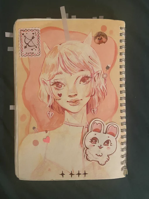 Assorted full color sketchbook pages 