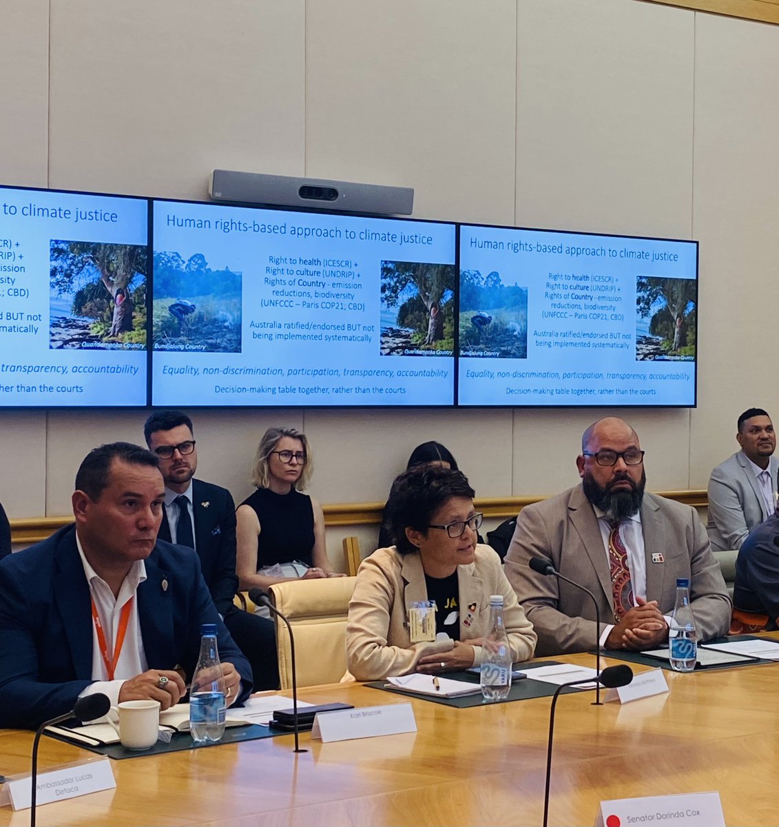So honored to present at Parliament House in Canberra today and advocate for First Nations people. As a lead to a project that was awarded by @LowitjaInstitut and contribute to Climate Change and Aboriginal and Torres Strait Islander Health Ministerial Roundtable. @CarumbaQUT