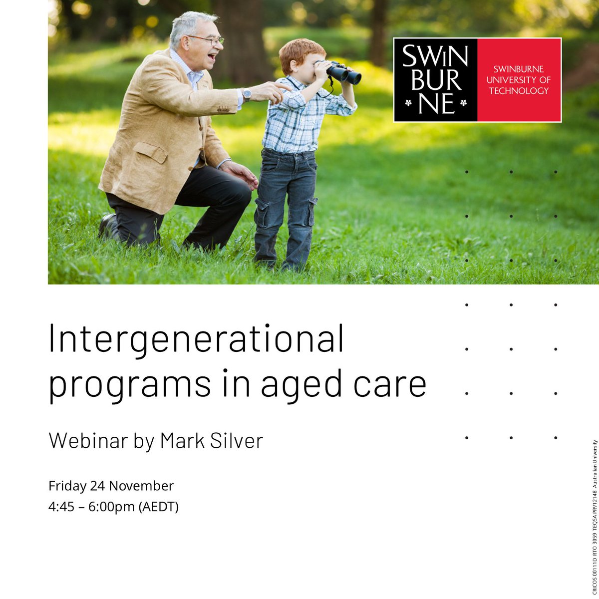ClinicOlder's tweet photo. Join us on Nov 24 for a free webinar on intergenerational programs in aged care. The speakers discuss how this work is transformative for those directly involved &amp; the community, breaking down stereotypes &amp; fostering understanding.   Register at https://t.co/AinLCLyoar https://t.co/rDHYHtoq80