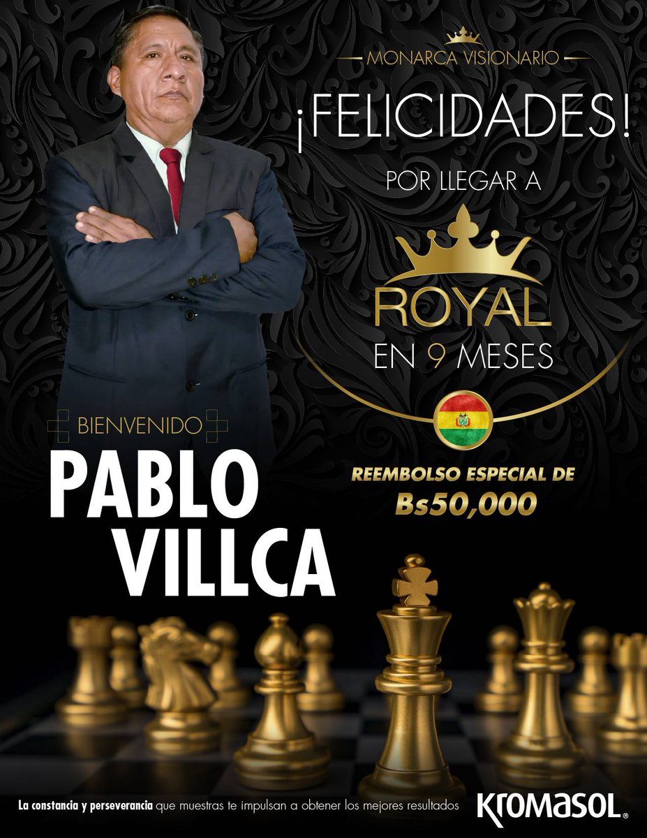 Kromasol's tweet photo. Bienvenido a la Monarquía Absoluta de Kromasol: Pablo Villca 

 #SoyRoyal #Kromasol https://t.co/sPKiBmszG6