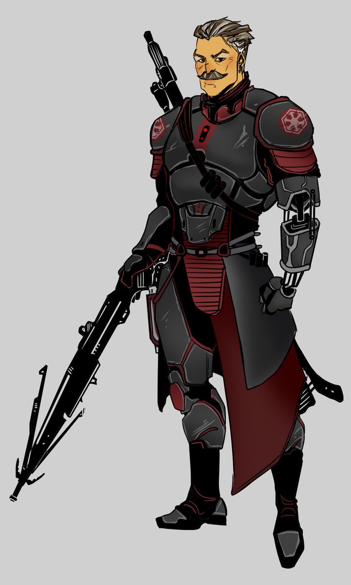 A couple little Star Wars OC sketches featuring Seryna and Hendrik - set in the old republic/ sith empire era