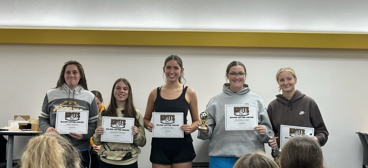 KoutsAthletics's tweet photo. Fillies ⚽️ held their postseason awards night on Monday night

Award winners were as follows:

Most Valuable Player- Macie Sanders 
Mental Attitude- Kourtney Lockett 
Most Improved- Anna Overholt 
Best Defender- Macie Sanders
Most Goals- Brooklynn Bobin
Most Assists- Kaylah Jacob https://t.co/JhzSSDuMTP