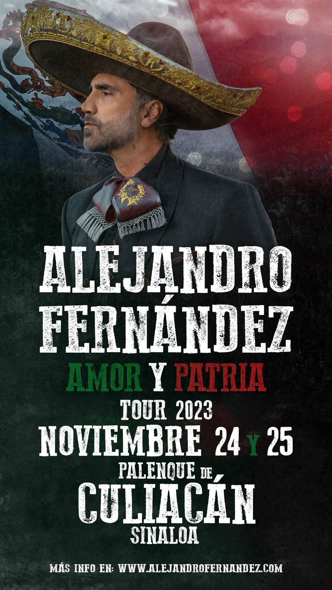 ¿Están listos pa’l palenque, Culiacán? 🔥✌🏼

Nos vemos la próxima semana en mi Sinaloa querido pa’ cantarle al amor y al dolor! ❤️‍🔥

📌 Viernes - 24 Noviembre
📌 Sábado - 25 Noviembre

¿Ya tienes TUS BOLETOS? 🎟️⬇️
bit.ly/47bUEIz