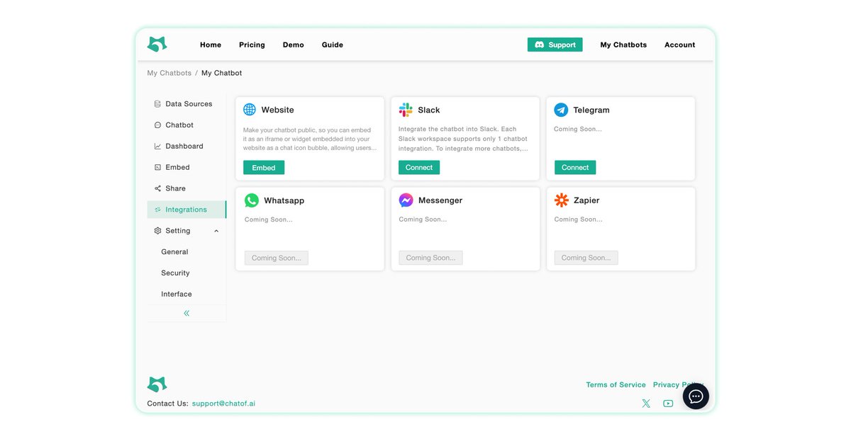 chatof_ai's tweet photo. 📢 ChatofAI Exciting updates 👇
 1️⃣ Telegram integration: You can now integrate your  chatbot into your Telegram! Next: WhatsApp, Google Extension. 🚀
 2️⃣ Collect Leads: Set up your chatbot to collect leads so you can follow up later.💼💪
https://t.co/qEa62kVZ7B #ChatofAI 😊✨ https://t.co/ECHJGEmXxn