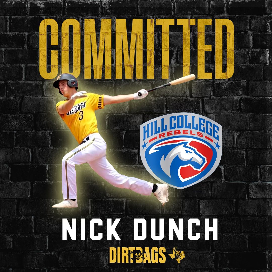 Marucci Elite ATX (@maruccieliteatx) on Twitter photo Congratulations to Class of 2024 <a href="/NickDunch/">Nick Dunch</a> (Nick Dunch) on his commitment to <a href="/HCRebelBaseball/">Hill College Baseball</a> (Hill College.) ☠️
➖➖➖➖➖➖➖➖➖➖➖➖➖
#dirtbag🆙 #damndirtbags #dirtbagstx Congratulations to Class of 2024 <a href="/NickDunch/">Nick Dunch</a> (Nick Dunch) on his commitment to <a href="/HCRebelBaseball/">Hill College Baseball</a> (Hill College.) ☠️
➖➖➖➖➖➖➖➖➖➖➖➖➖
#dirtbag🆙 #damndirtbags #dirtbagstx
