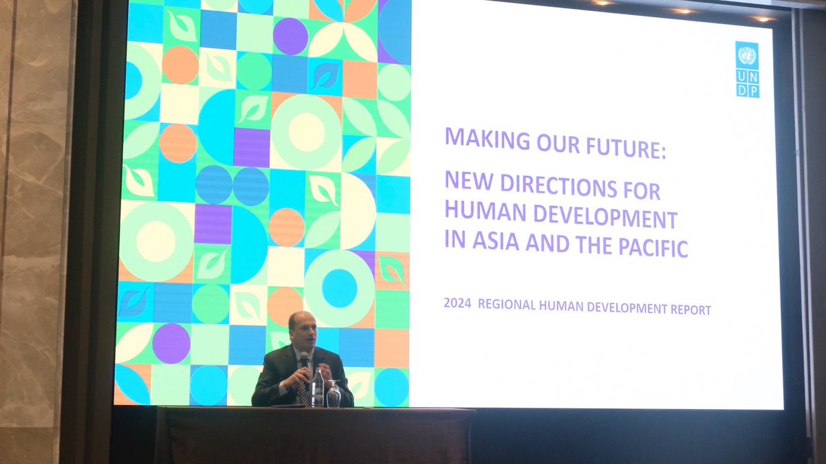 UNDPThailand's tweet photo. Live now 🔴 on UNDP Thailand Facebook 

Launch of the @UNDP’s human development report urging swift actions and offering new directions for human development in Asia-Pacific — bringing stakeholders to discuss its implications on Thailand and ways forward.

#APacHDR2024 https://t.co/55wyn6VUcU