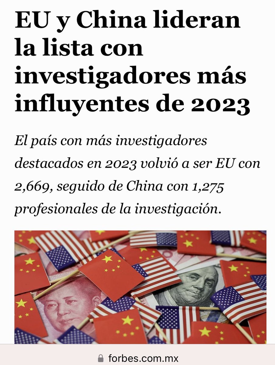 OACerebro's tweet photo. El bastión de la investigación en 2023 sigue siendo Estados Unidos con 2,669 destacados (37.4%). Aunque ha perdido algo de brillo desde 2018, sigue proclamándose como líder mundial en investigación. Pero, ¿qué significa liderar cuando la influencia se mide con billetes? Porque en ciencia, ser líder no es solo cuestión de talento, sino de contar con bolsillos llenos para mantener la corona.