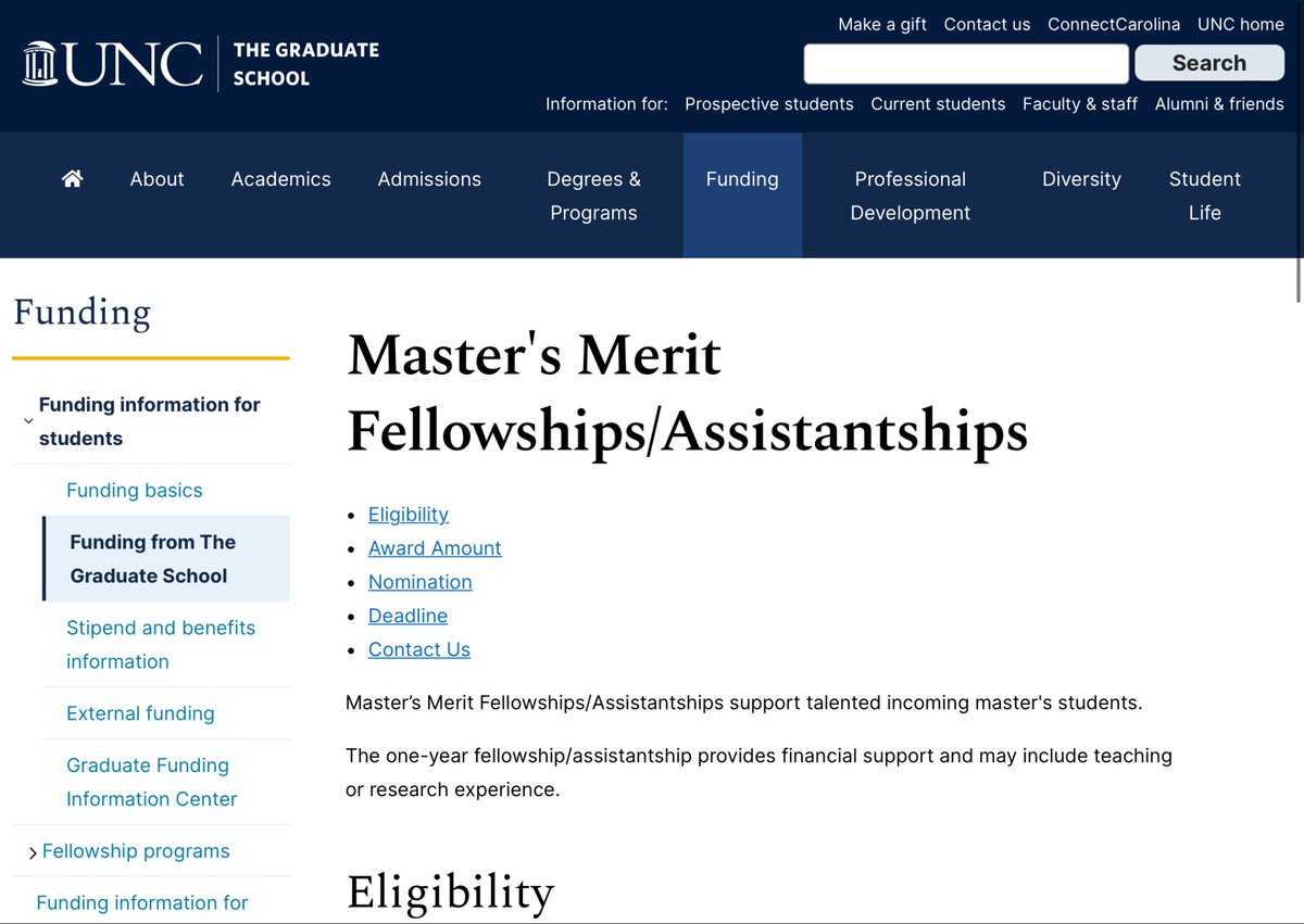 GRADUATE ASSISTANTSHIPS FOR MASTERS AND PhD STUDENTS 

Tuition + Other fees + $18,000 stipend + Health insurance to University of North Carolina, Chapel Hill, USA

Deadline: 12/12 

My 12th applicant just got his scholarship. DM on IG/LinkedIn to work with me (link in my bio)