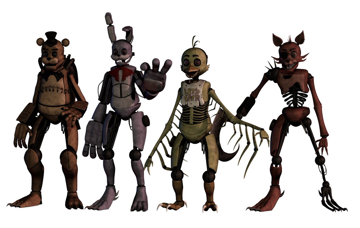 please tell me you guys know about the fnaf drawkill animatronics back then.

I used to be obsessed with this version of them,,,