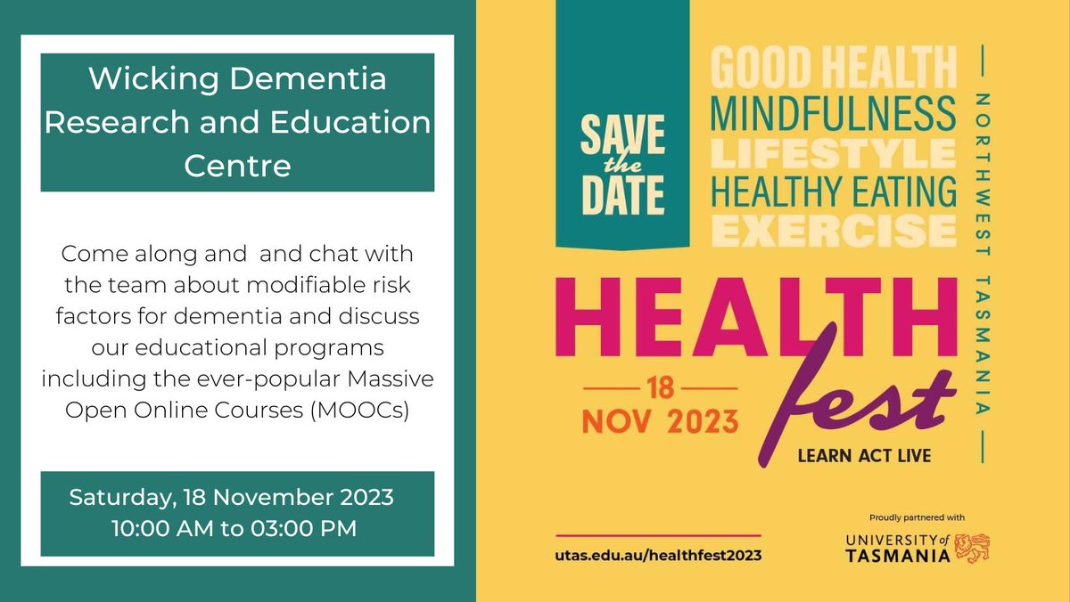 HealthFest 2023 this Saturday in Burnie! This event is a healthy mix of exhibits, presentations, demonstrations and consultations to improve health and wellbeing.

I'll also be giving a talk on interim results from <a href="/IslandprojWDC/">islandprojectWDC</a> at 1pm.

Register here: tinyurl.com/ytzmus8q