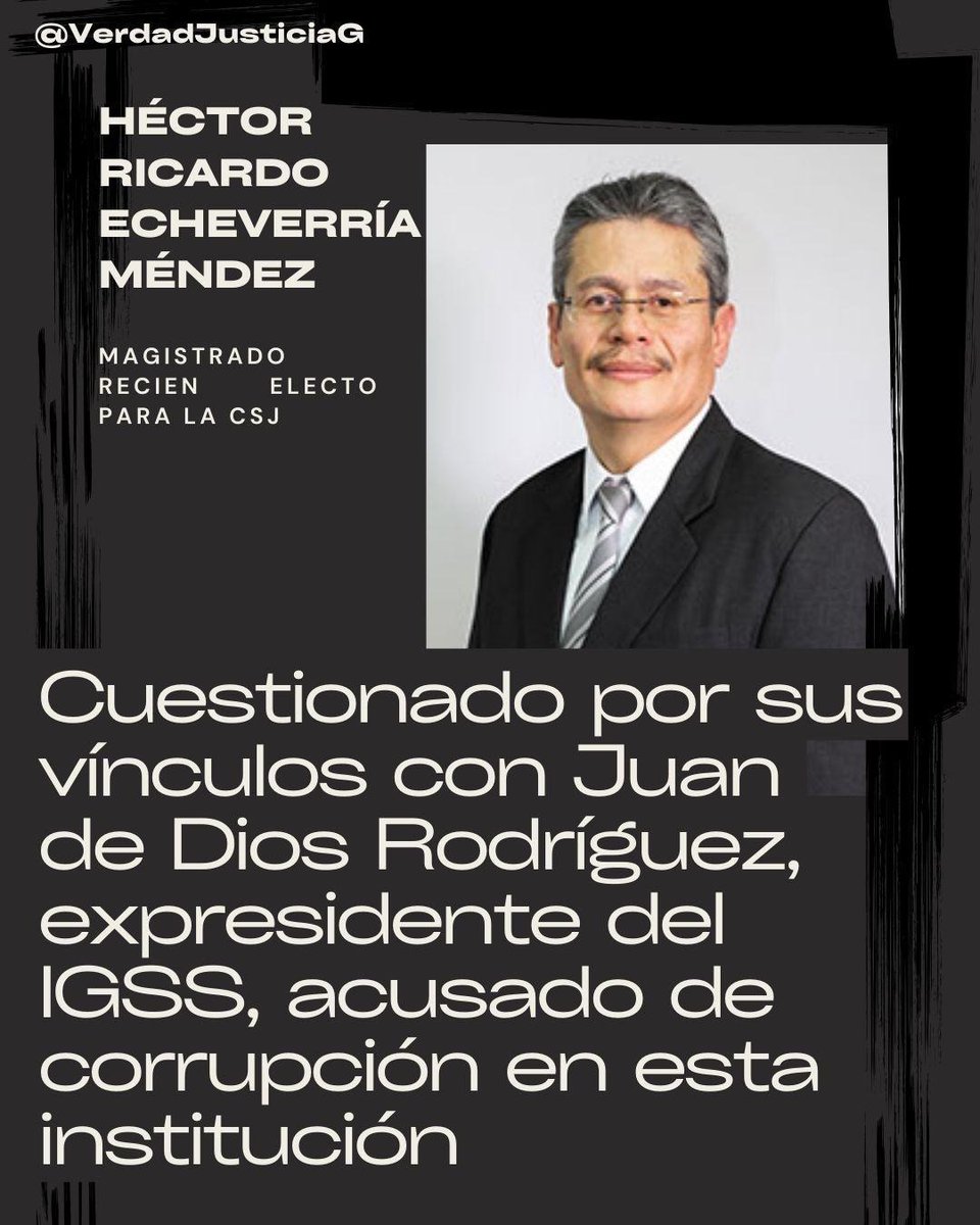 VerdadJusticiaG's tweet photo. Echeverria, es uno de los jueces aliados a la impunidad. Tiene conexiones con Juan de Dios Rodríguez, apadrinado por Otto Pérez Molina y señalado por ser parte del Caso de Cooptación del Estado
#GolpeDeEstado #CSJCorrupta https://t.co/V81nhI5H8O