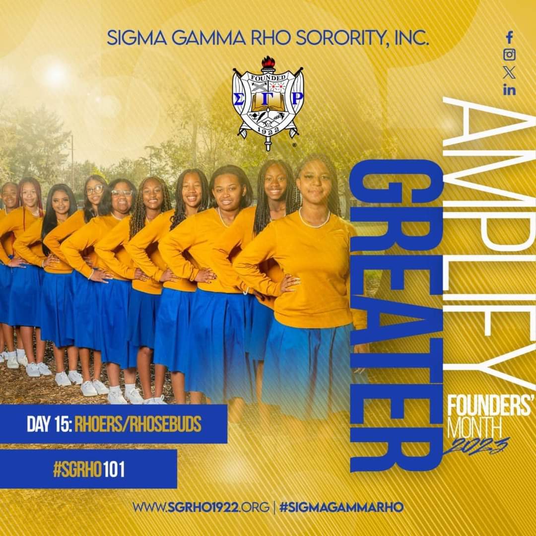 tfoste72's tweet image. 30 Days of Sigma!💙💛🦋
Day 15: Rhoers and Rhosebuds

We love our #EtaSigmaSigma Rhoer Club, and we want to congratulate our newly inducted Fall 2023 Rhoers. 

#SigmaGammaRho #SGRho101
#Rhoers #SGRhoRhoers #SERhoerClub #Greater
#AmplifyGREATER