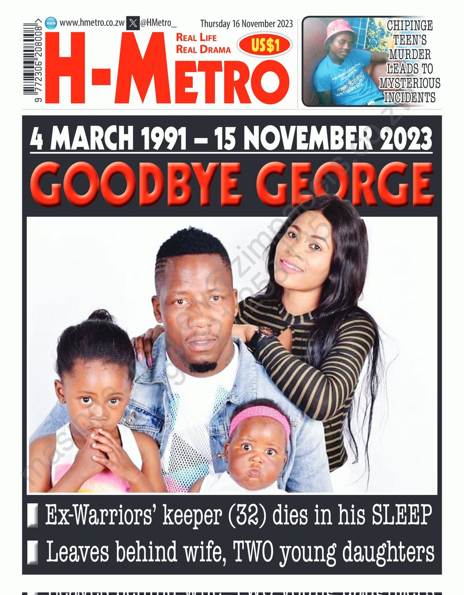 #Frontpage GOODBYE GEORGE ...4 March 1991- 15 November 2023 hmetro.co.zw/george-dies-in…