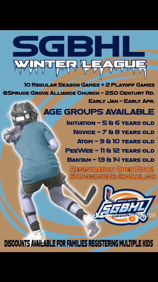 Kids Winter League Ball Hockey in Spruce Grove!! Jan-April 

<a href="/sgsaints/">Spruce Grove Saints</a> <a href="/citysprucegrove/">City of Spruce Grove</a> <a href="/StonyPlainAB/">Town of Stony Plain</a> <a href="/SGMHA_HOCKEY/">SPRUCE GROVE HOCKEY </a> <a href="/SGRegals/">Spruce Grove Regals</a> <a href="/spruceringette/">SpruceGroveRingette</a>