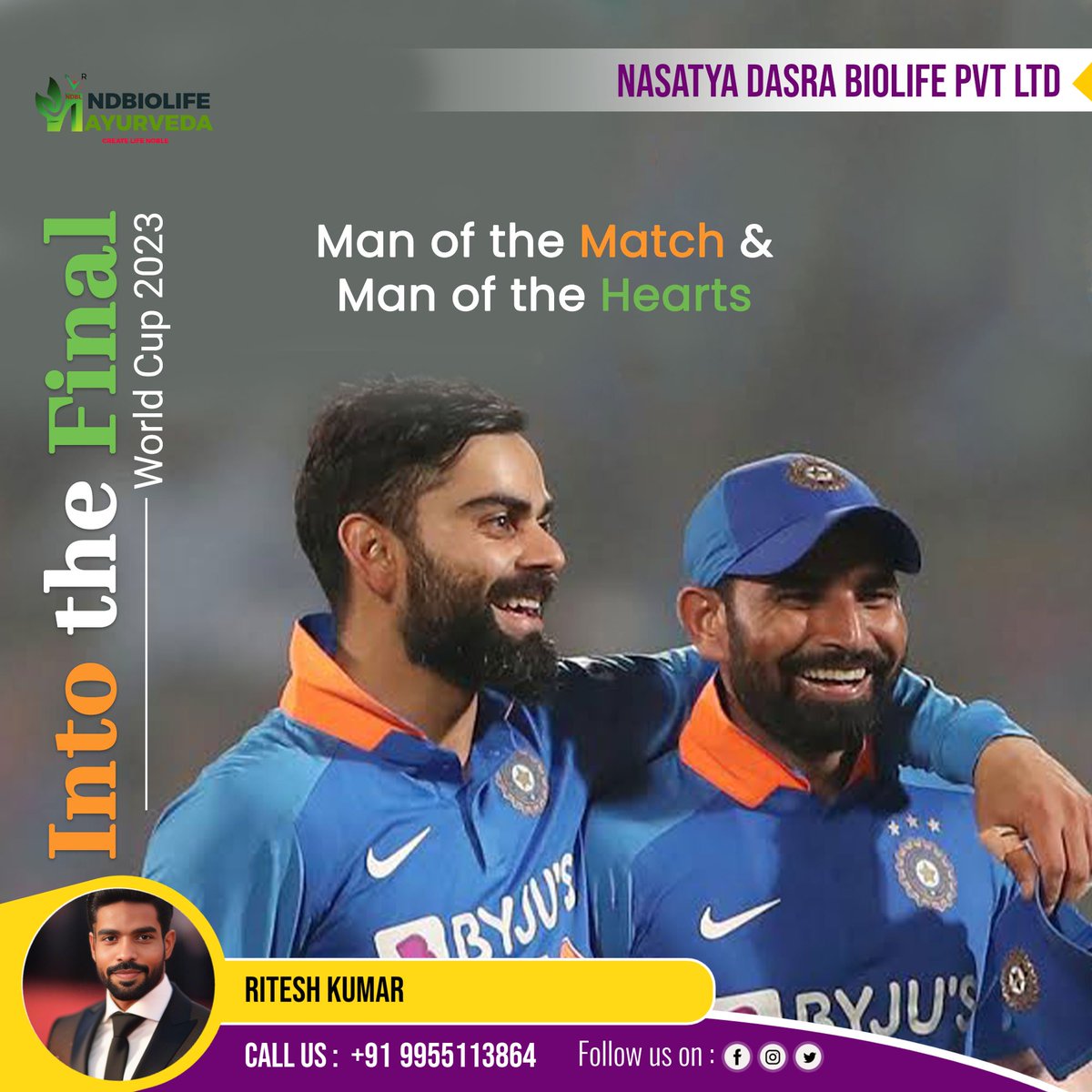 riteshtomar277's tweet photo. Greetings from NASATYA DASRA BIOLIFE PVT LTD  
 ICC Men’s Cricket World Cup 2023 https://t.co/V9UVD6u9vU