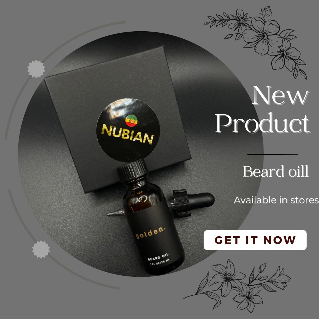 Level up your beard game with our new beard oil! 🧔✨ Visit Nubian Retail Store and experience the ultimate grooming upgrade. #BeardCare #GroomingEssentials #NubianRetail #BeardOilMagic
