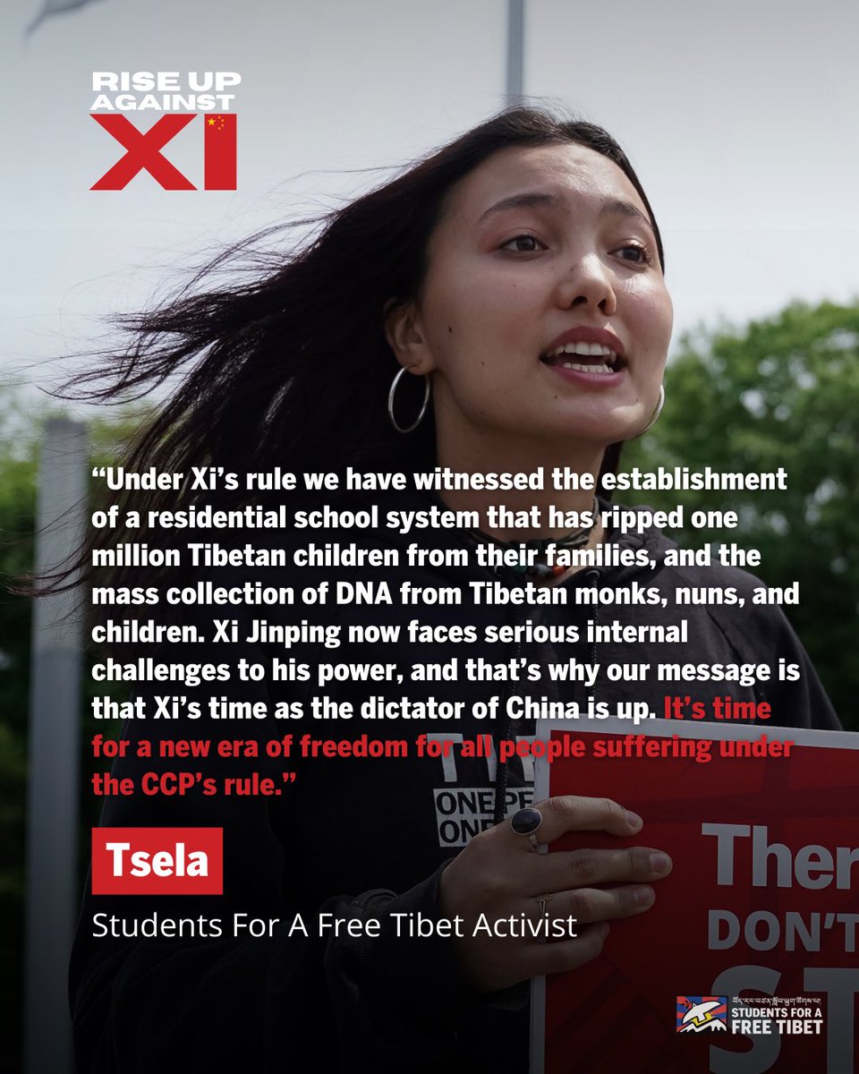 Hear from 20 y/o student activist Tsela who has vowed to remain on the flag pole outside the Hyatt waving the Tibetan flag until Dictator Xi arrives. Holding the Tibetan flag is a crime in Tibet and in China. A Tibetan flag will fly over Xi’s dinner with the world’s top CEOs.