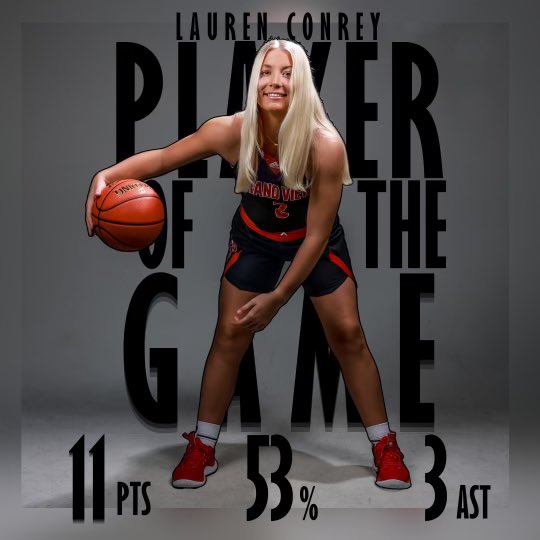 gv_wbb's tweet photo. Player of the game for her outstanding shooting % and stellar defensive effort goes to:  

❤️🖤 LAUREN CONREY ❤️🖤 https://t.co/H1LafrJnlX