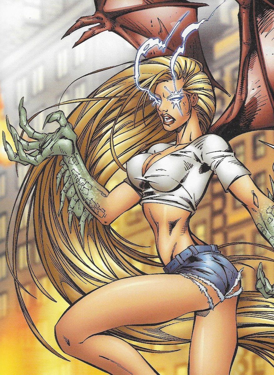 whatjenlikes's tweet photo. Darkchylde was one of my favorite comic books. 

Darkchylde is the story of Ariel Chylde, a cursed teen who can become the creatures from her many nightmares, and then must save her small town from the forces of darkness she's set free. https://t.co/waqanRqCY2