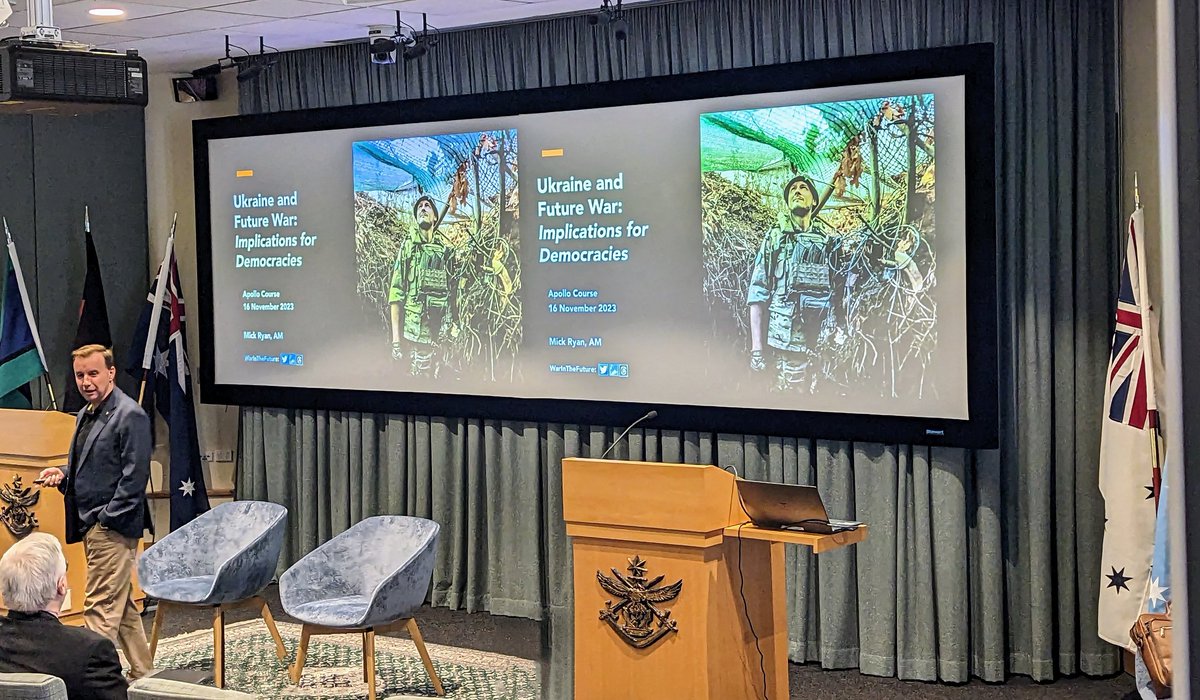 KimSolo6's tweet photo. Frank and fearless lecture from Mick Ryan. Thank you for inspiring our 'Futures' students attending Apollo 2023!  
@WarintheFuture https://t.co/6YecnuYZQc