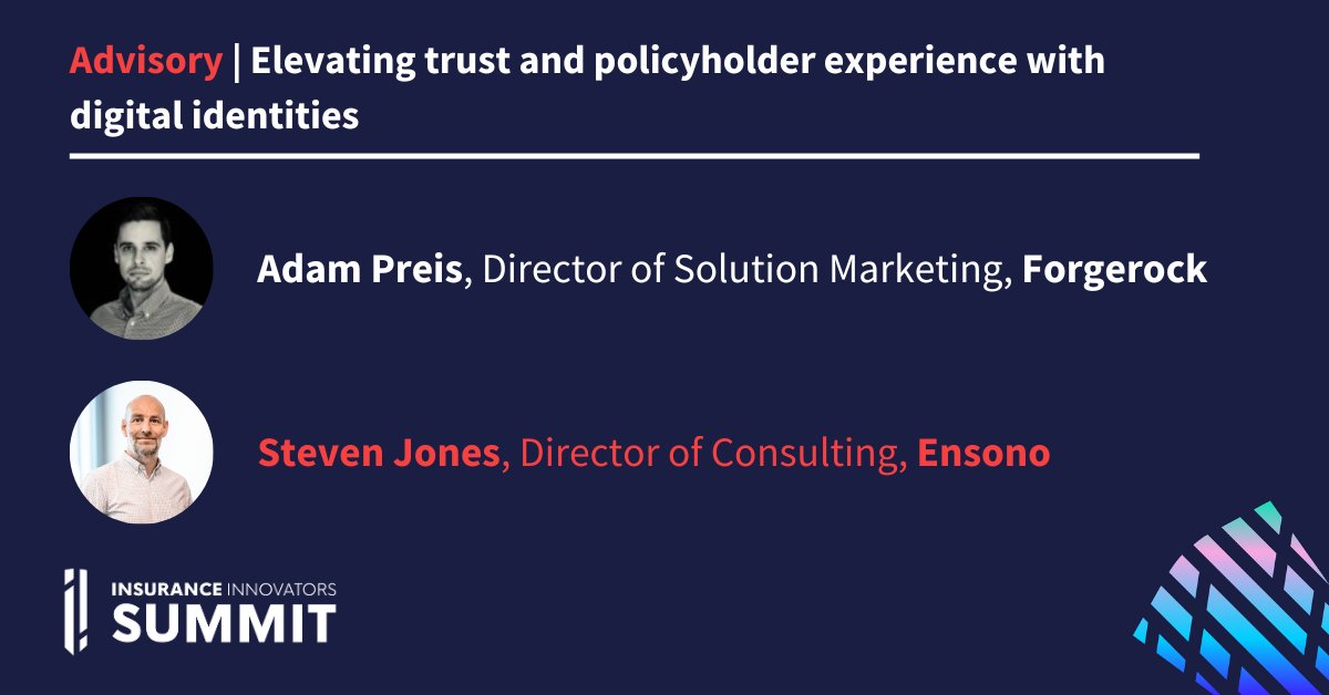 Insurance_Innov's tweet photo. 🔍 Starting in just 5 minutes is an Advisory session with Adam Preis and Steven Jones on ‘Elevating trust and policyholder experience with digital identities’ on Stage 1!  

#insurance #insurtech #conference #insuranceconference #insuranceindustry #insurtechconference #IISummit23 https://t.co/4HtLYxeZZK