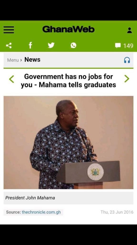 #DadaNoaa he has no alternative for us meanwhile he is promising the youth jobs again.
#HopelessMahama
#ExpiredProduct