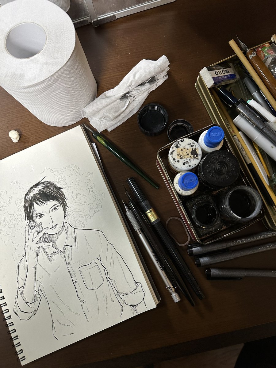 もうパソコンが嫌になってアナログ絵描いた。 