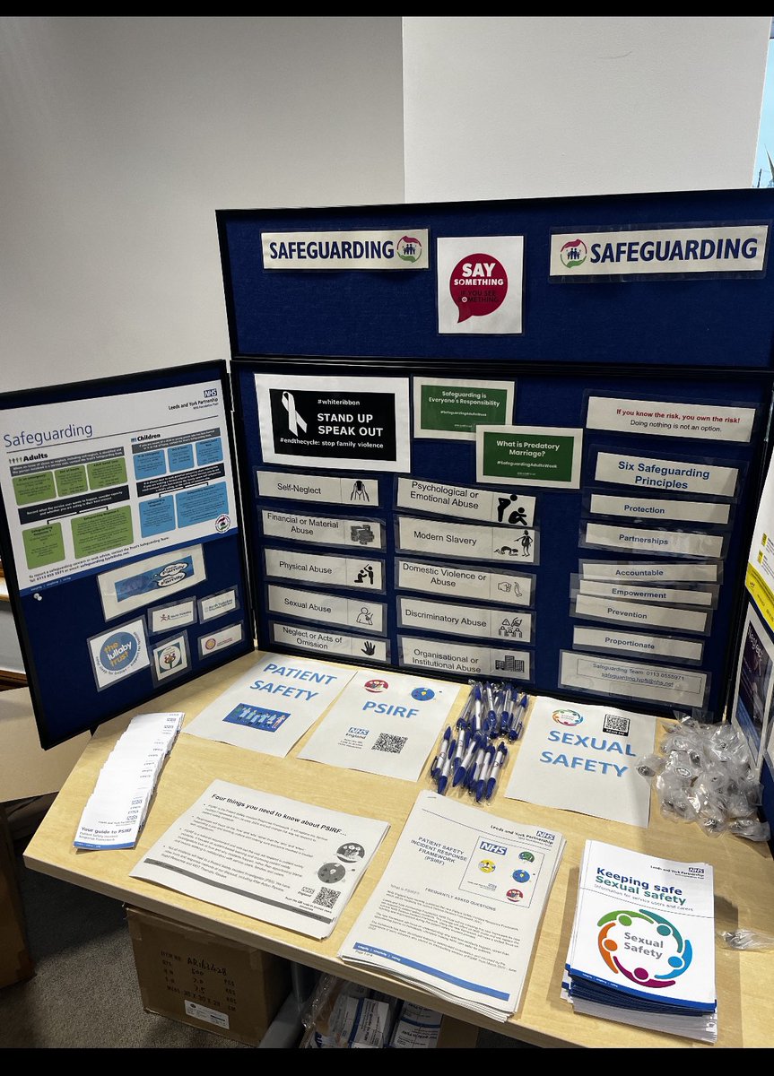 The Quality team are all set-up for today’s #safeguarding conference @LeedsandYorkPFT #patientsafety #quality #improvement