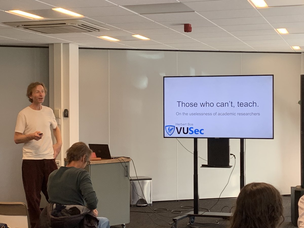 🌅 Day 2 of #ISC23 kicks off with an intriguing keynote by Herbert Bos <a href="/herbertbos/">Herbert Bos</a> <a href="/vu5ec/">VUSec</a> "The Uselessness of Academic Researchers," sparking thought-provoking insights and discussions.