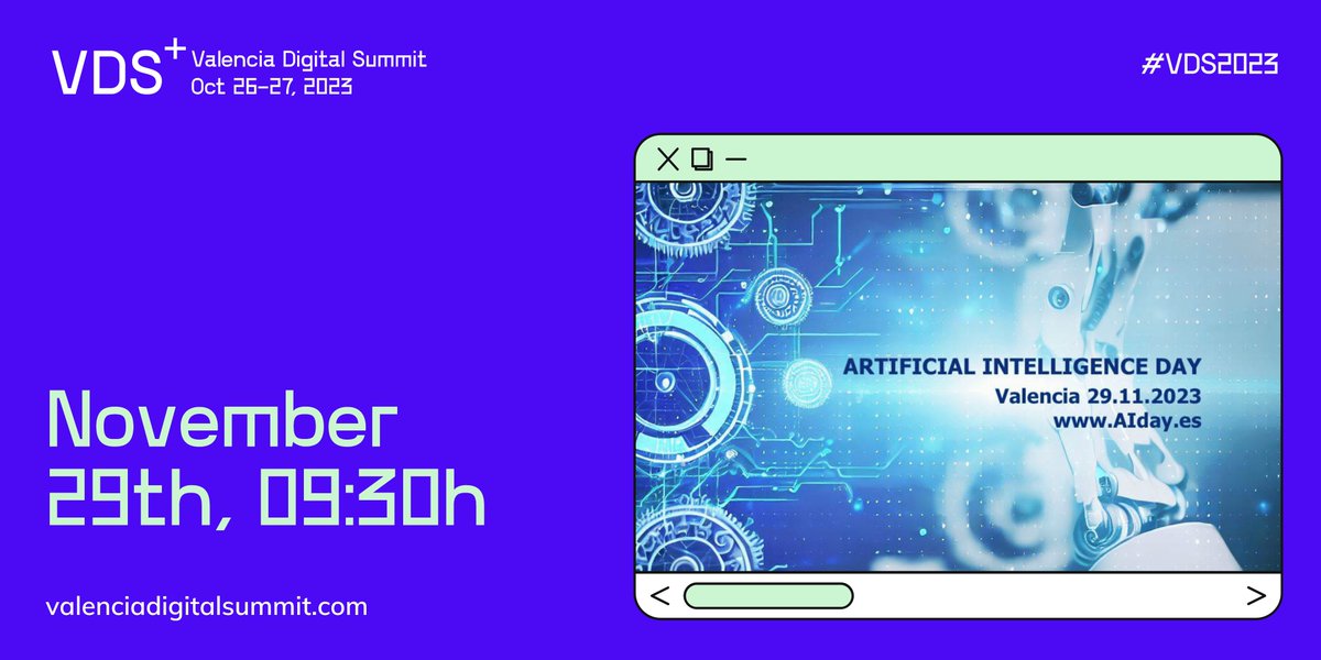 Startup_VLC's tweet photo. ⏱ El próximo 29 de noviembre tendrá lugar el #AIDay

El evento organizado por @ticforyou y @VLCTechCity, Side Event de @VDS_event, nos acercará los casos de éxito de empresas relevantes que han aplicado la tecnología de #IA ⚡

➕ info aquí: https://t.co/S4qcPlulTC https://t.co/wjvzIZuR0v
