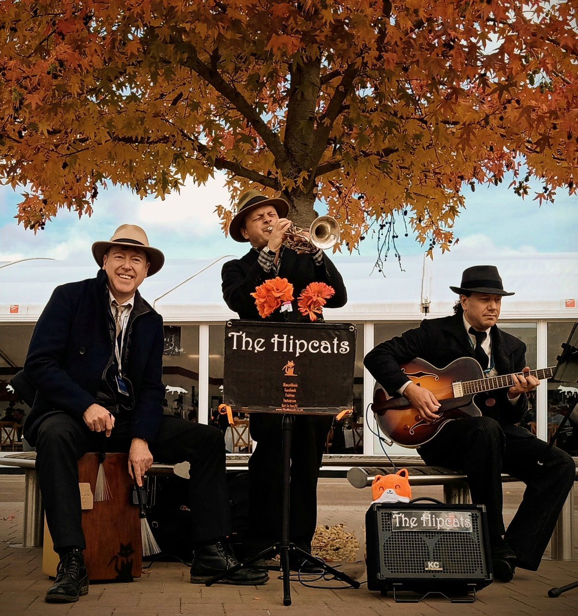 hipcatmusic's tweet photo. We're excited to be once again entertaining the crowds this weekend at Cheltenham Racecourse for the November Meeting.  Expect some more great jazz and swing music, tap your feet and give us a wave.  
@cheltenhamraces
@thejockeyclub
#cheltenhamraces
#thehipcats
#cheltenhamjazz https://t.co/ZcdhiEJF8y