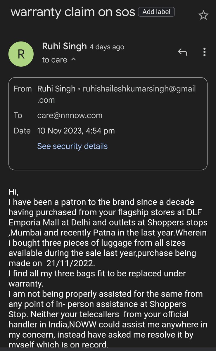 ItsRuhiSingh's tweet photo. @TommyHilfiger : After many communication about your Q&amp;C regarding my recent purchase.  I'm still clueless about your CS service. This is not only absurd but a clear violation of Consumer Law. Plz look into the matter on priority.

@jagograhakjago https://t.co/TKvmCDFJp5
