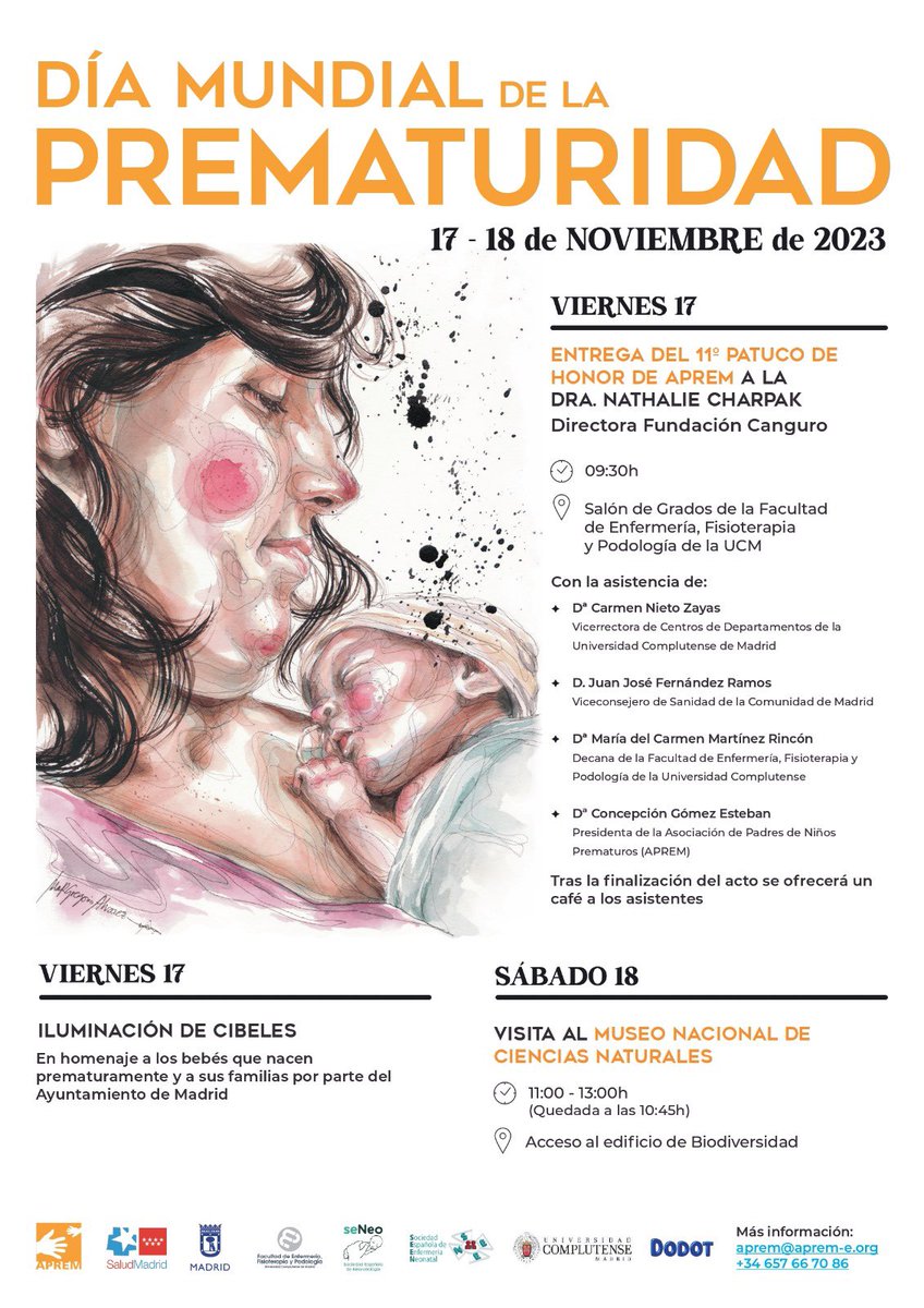 Os esperamos mañana para celebrar el #diamundialprematuridad 2023. Esta es la agenda de los eventos en Madrid para este año.