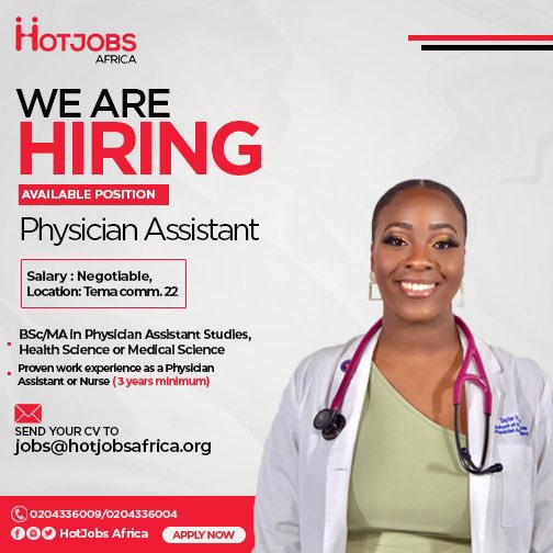 Kindly follow @hotjobsafrica for job updates. They post job opportunities